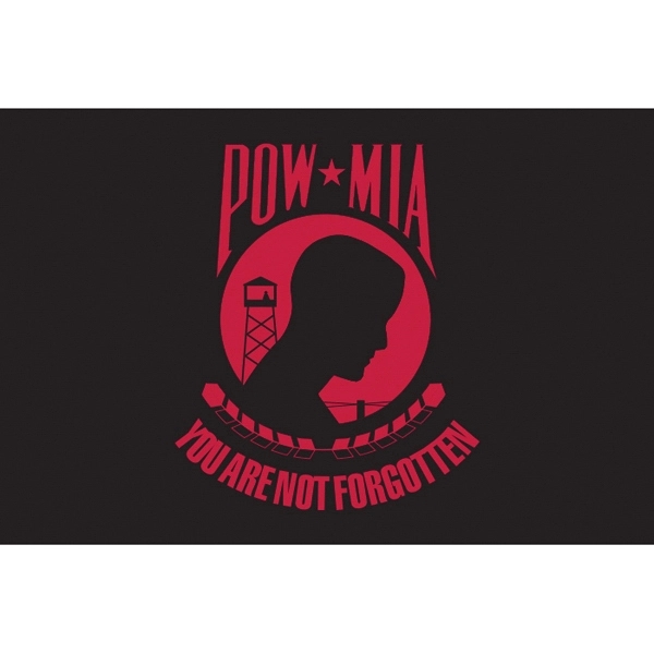 POW MIA Motorcycle Flag Red-Black 1