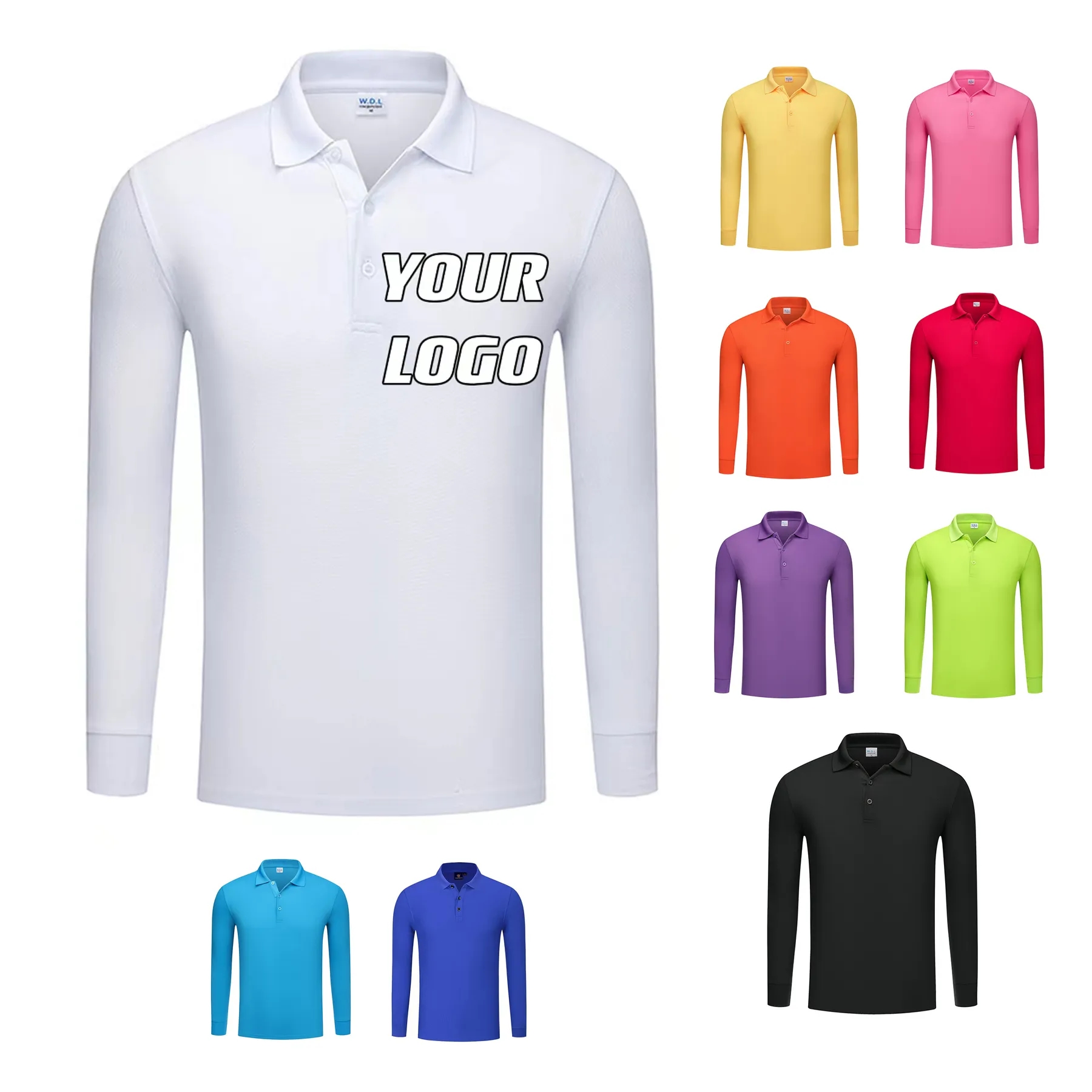 Long-Sleeve Polo Shirts Sweatshirt Tops Pullover 9