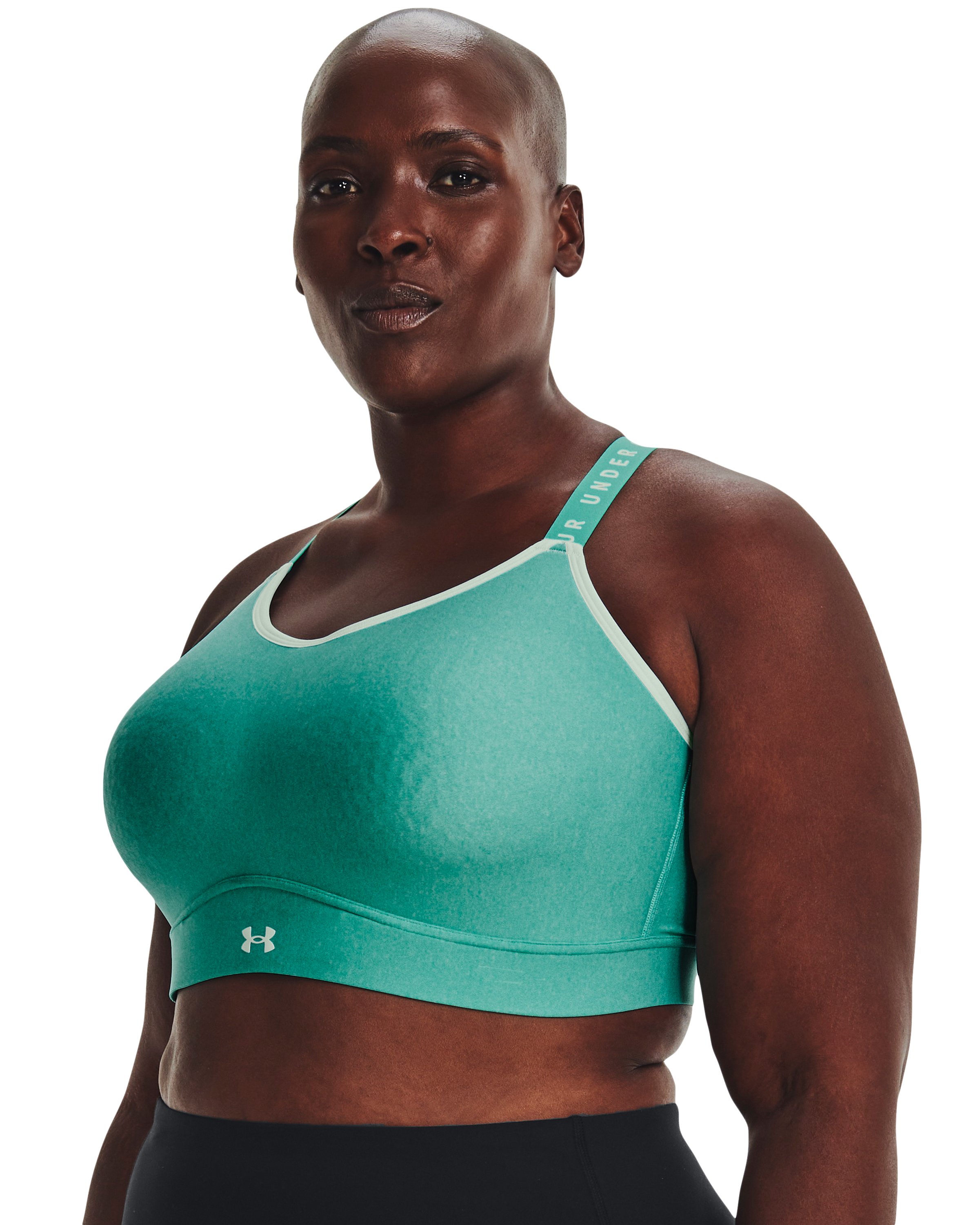 Women's UA Infinity Mid Heather Cover Sports Bra 3