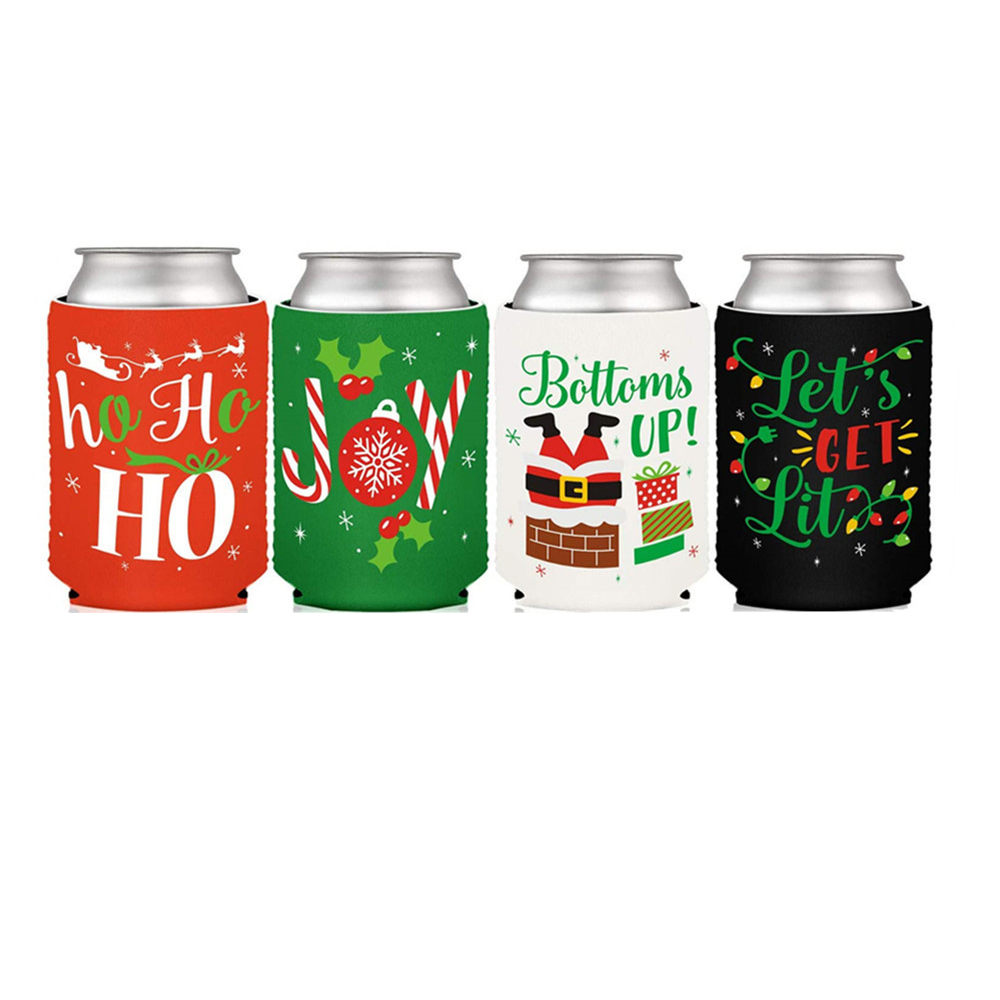 Christmas Neoprene Can Cooler, custom koozie with logo imprint 2