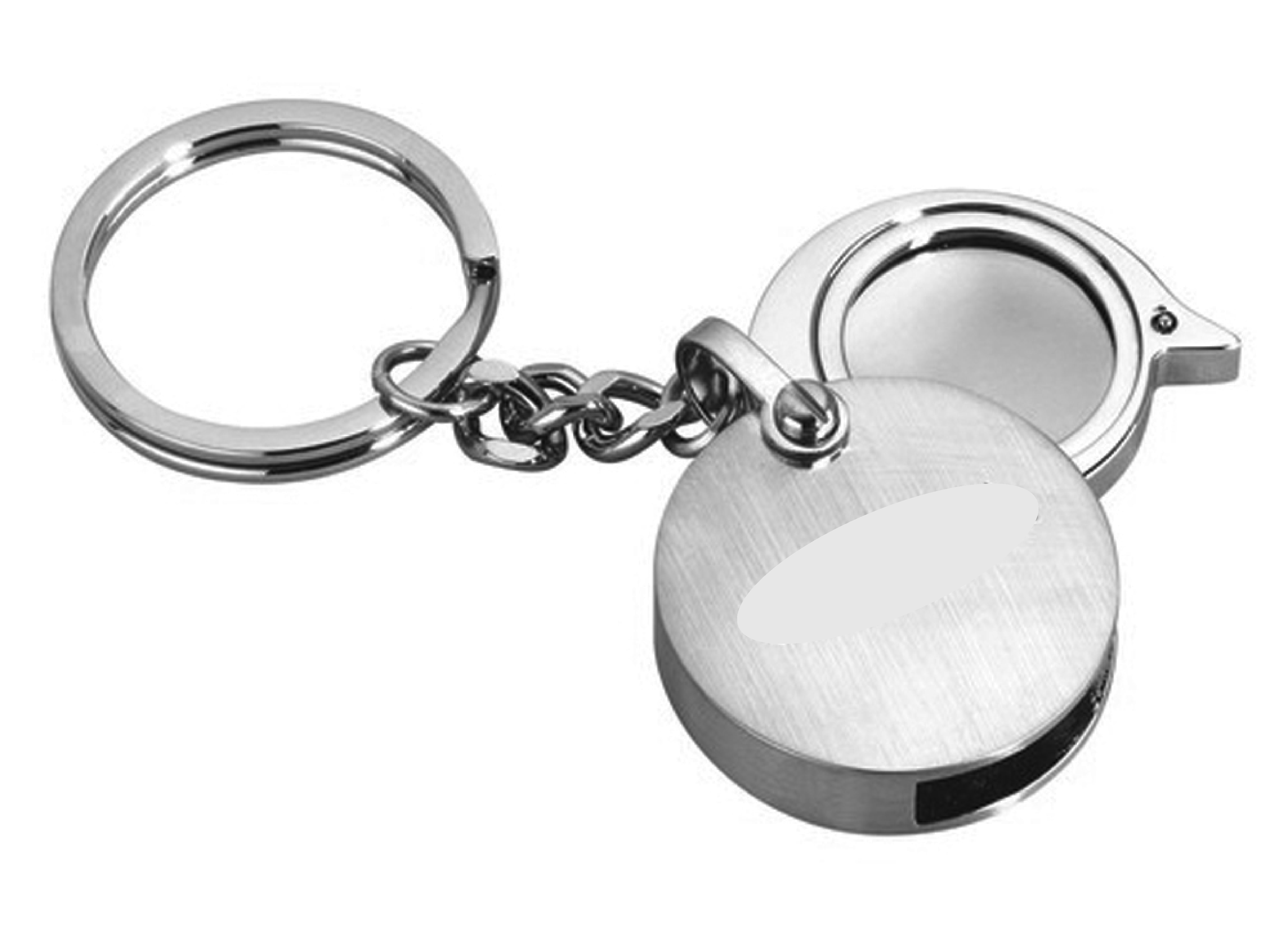 SILVER ROUND KEY CHAIN WITH MAGNIFIER 1