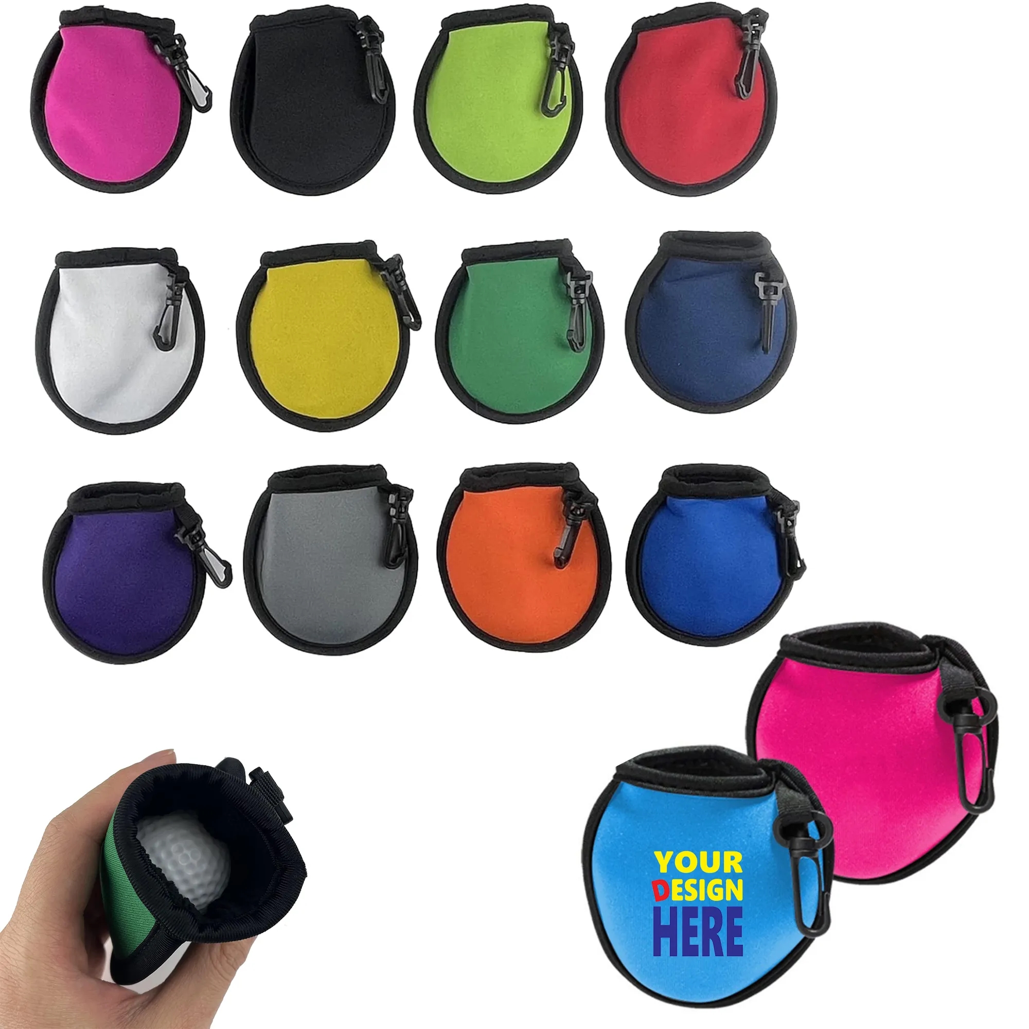 Full Color Golf Ball Cleaner Pouch MOQ 50 2