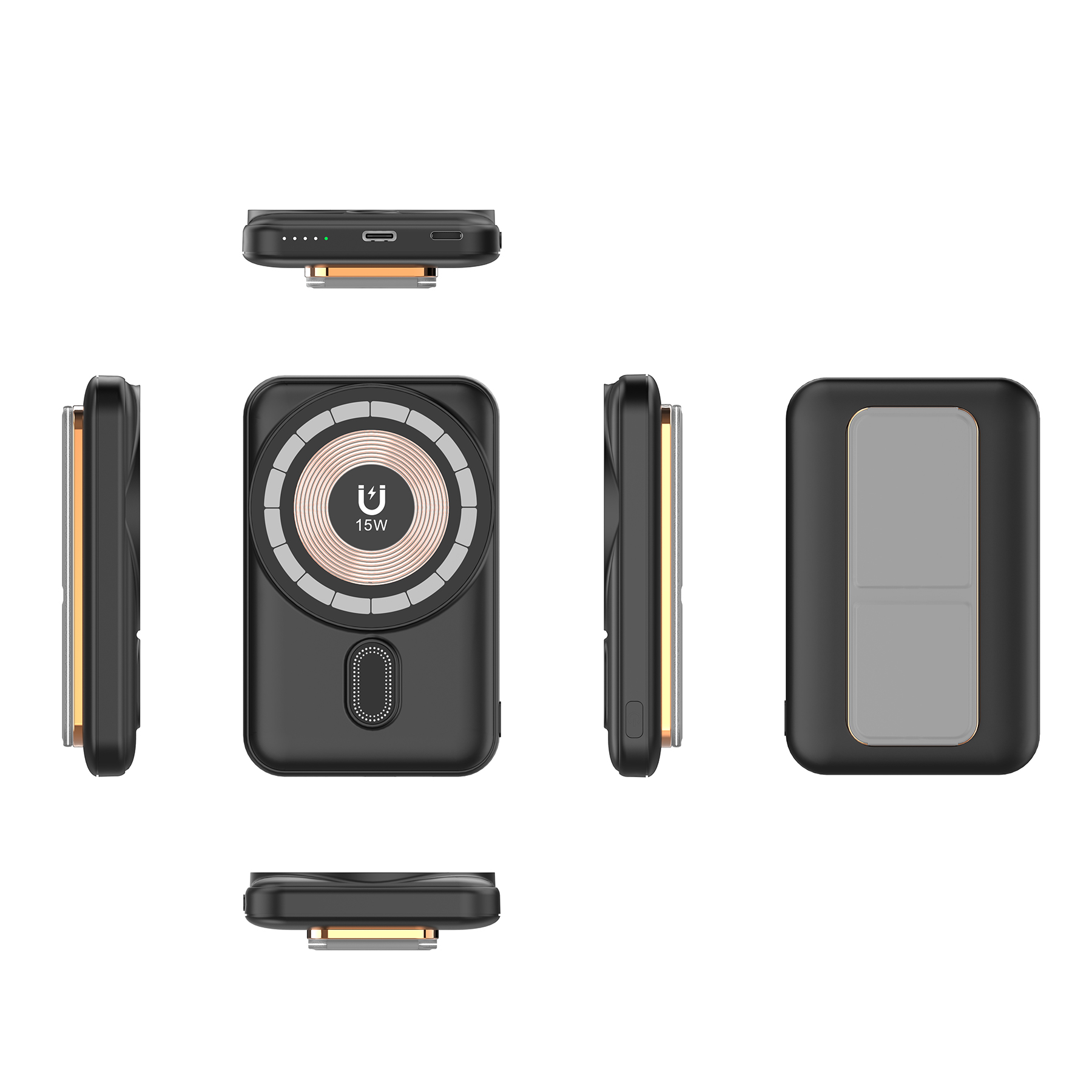 5000mAh Power Bank Wireless charge w/built-in Holder Stand 3