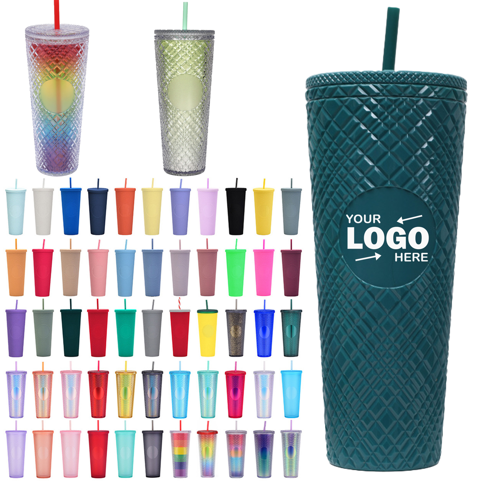 Multicolored 24oz PS Double layer Insulated Water Cup 2