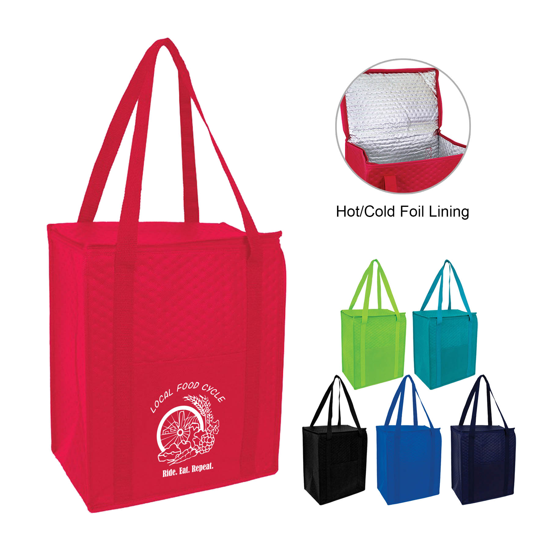 90+GSM Non-Woven Glacier Jumbo Insulated Zipper Tote 8