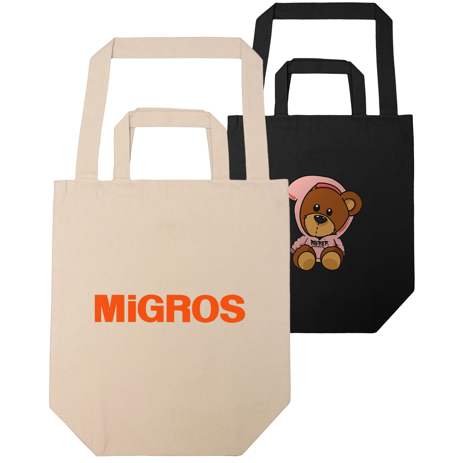 Shopper Bag With Two Handles, custom tote bag with logo imprint 2
