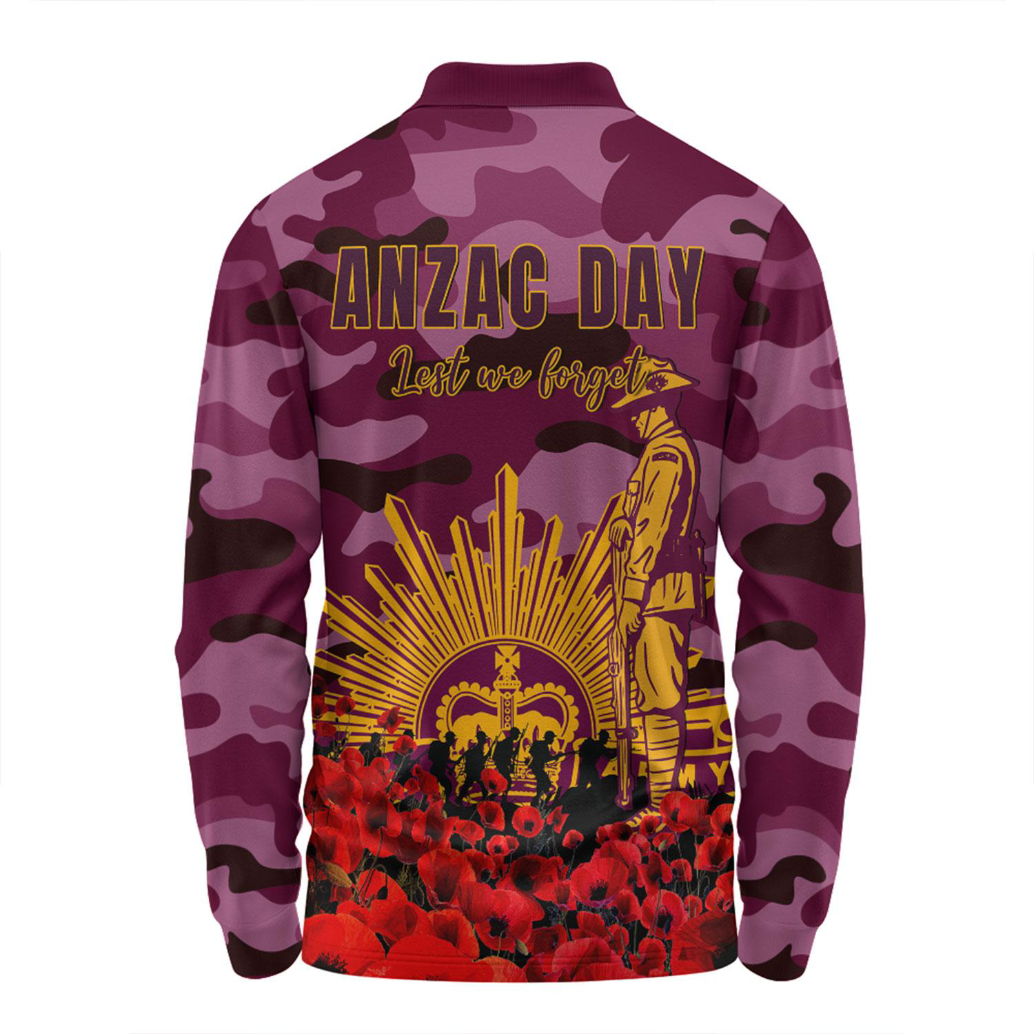 100% Cotton Full Color Pigmented Digital Print Men's Long Sleeve Polo - 5.3 oz 1