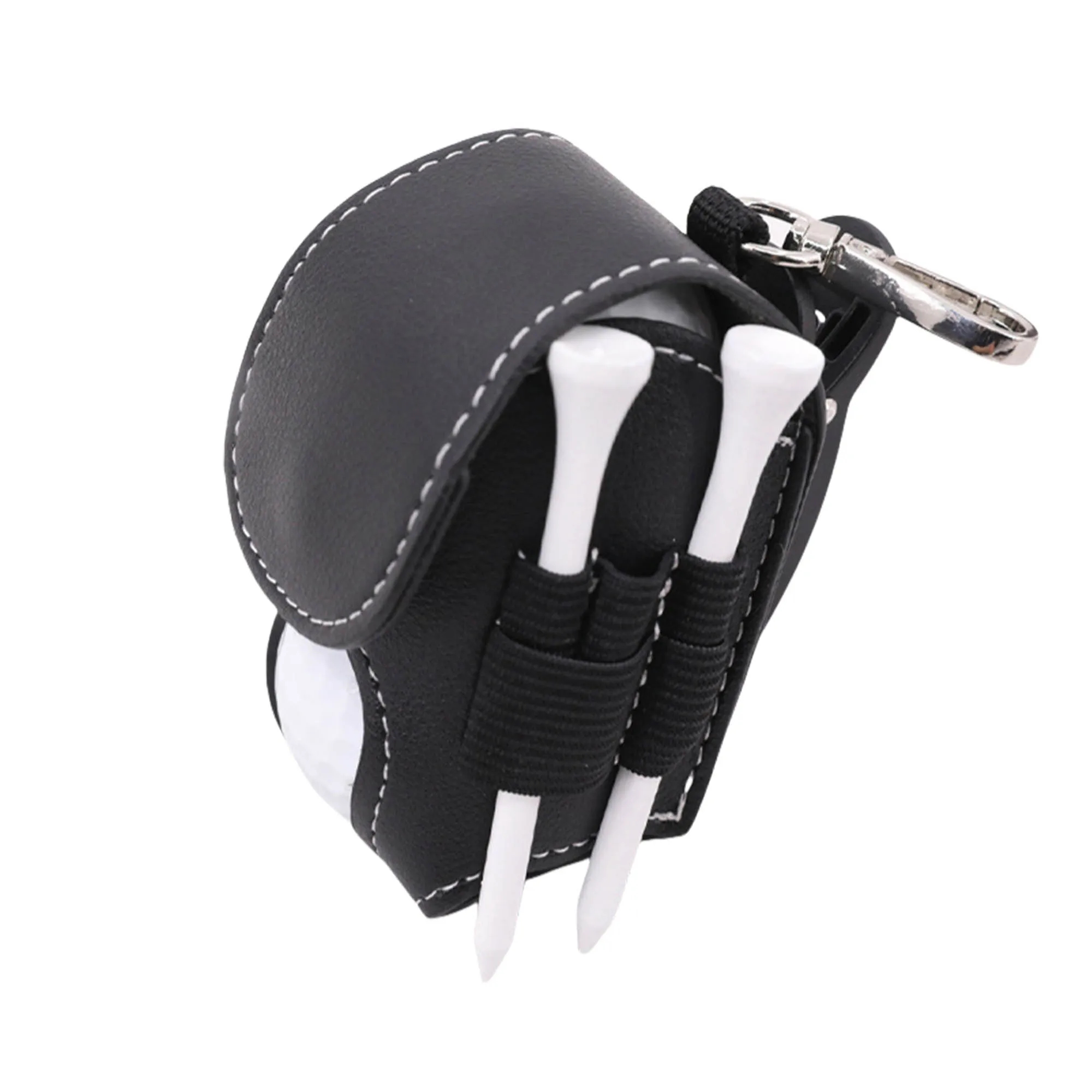 Compact Leather Golf Ball Bag 1