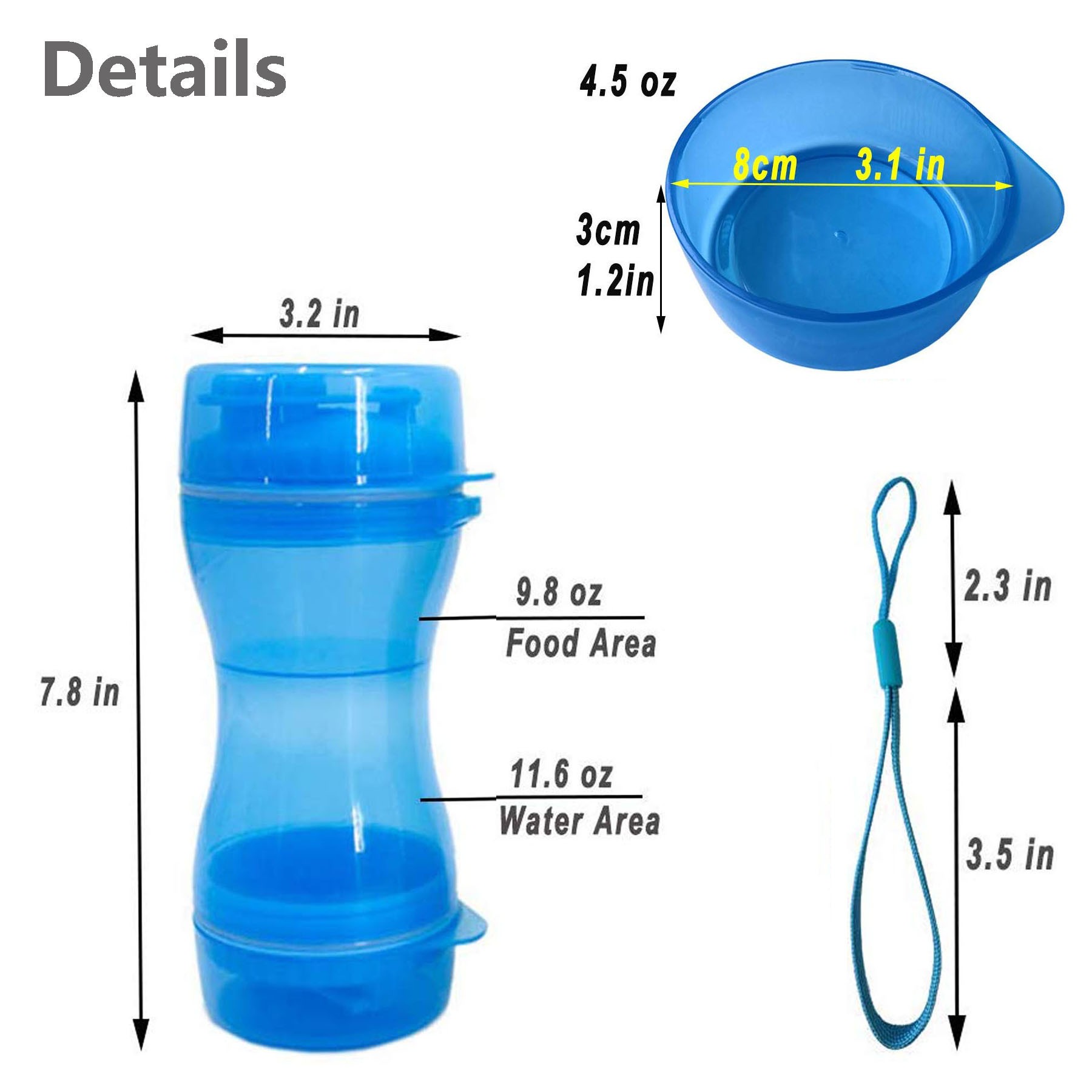 2-in-1 Pet Food Water Bottle with Bowl 3