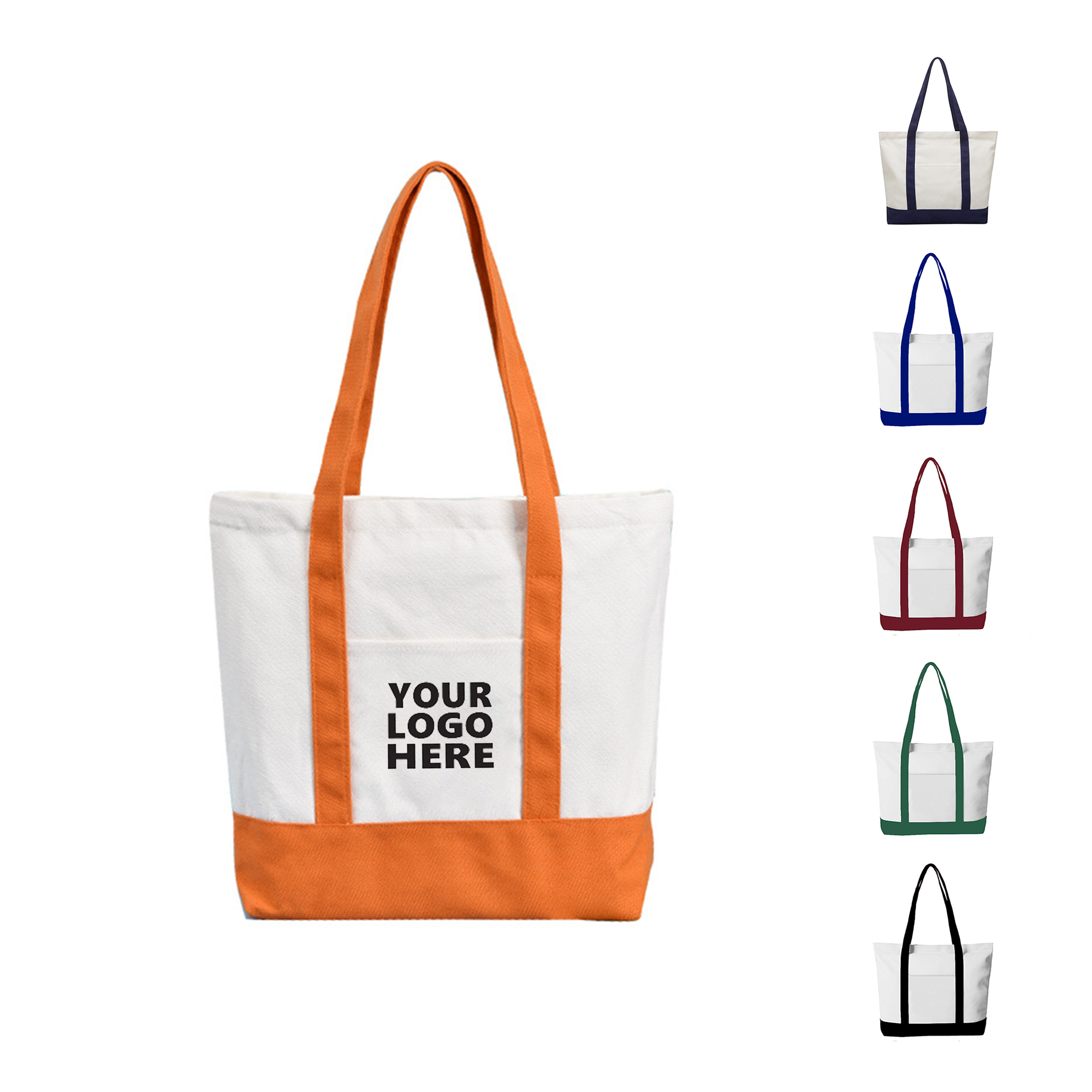Canvas Zipper Tote MOQ 50, custom tote bag with logo imprint 3