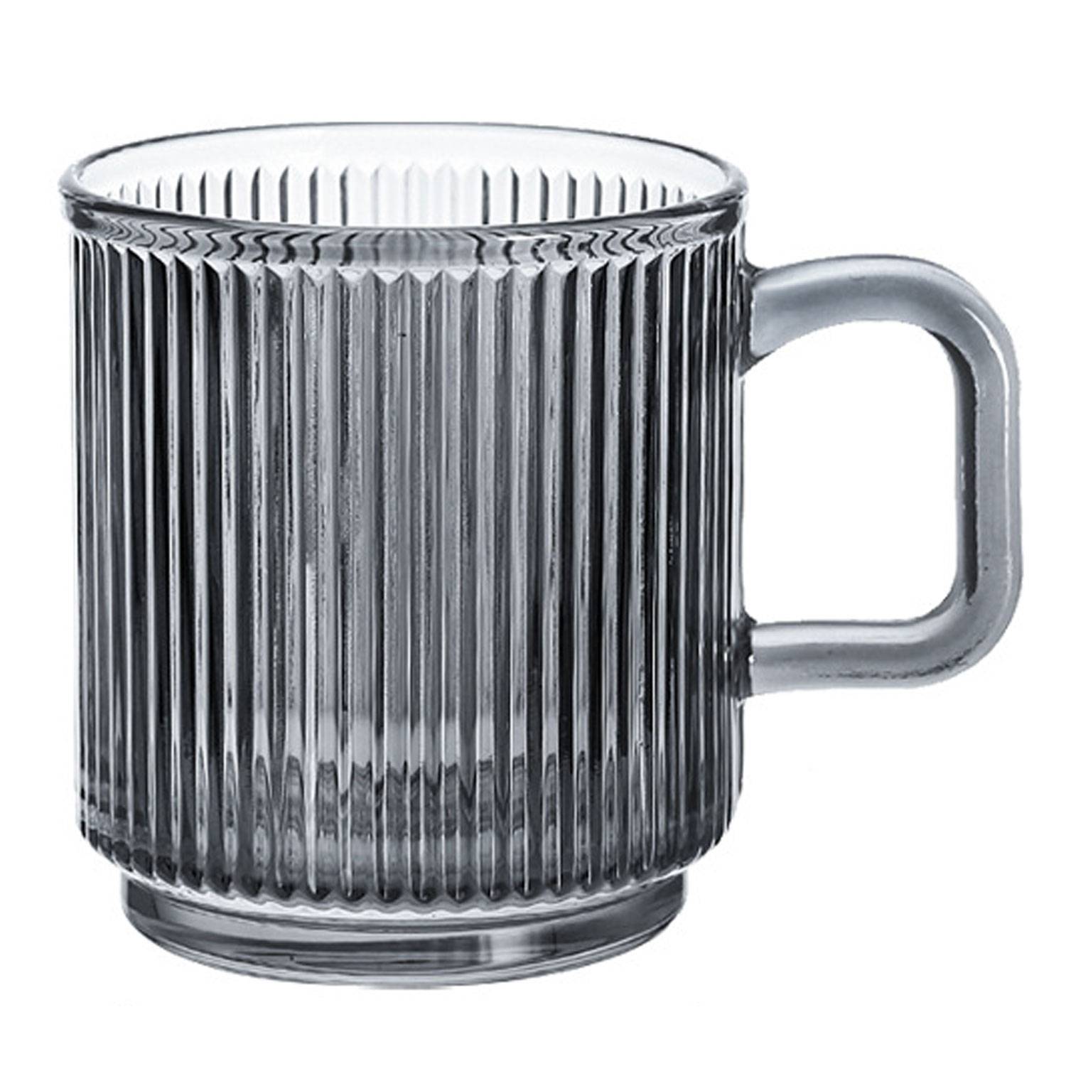 12oz Vertical Stripes Glass Mug w/Handle 5