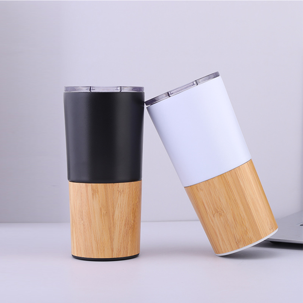 Stianless Steel Natural Bamboo Coffee Tumbler 1