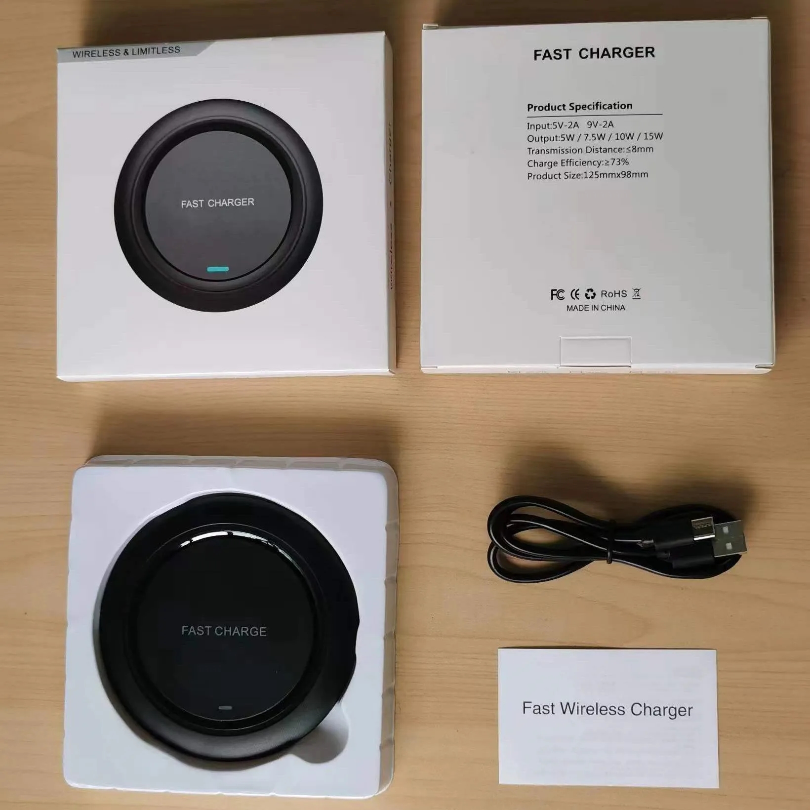 15W Max Fast Wireless Charging (Size 5x5x0.86 in) 3