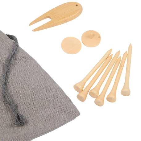 Bamboo Golf Tee Set with Recycled Pouch 16