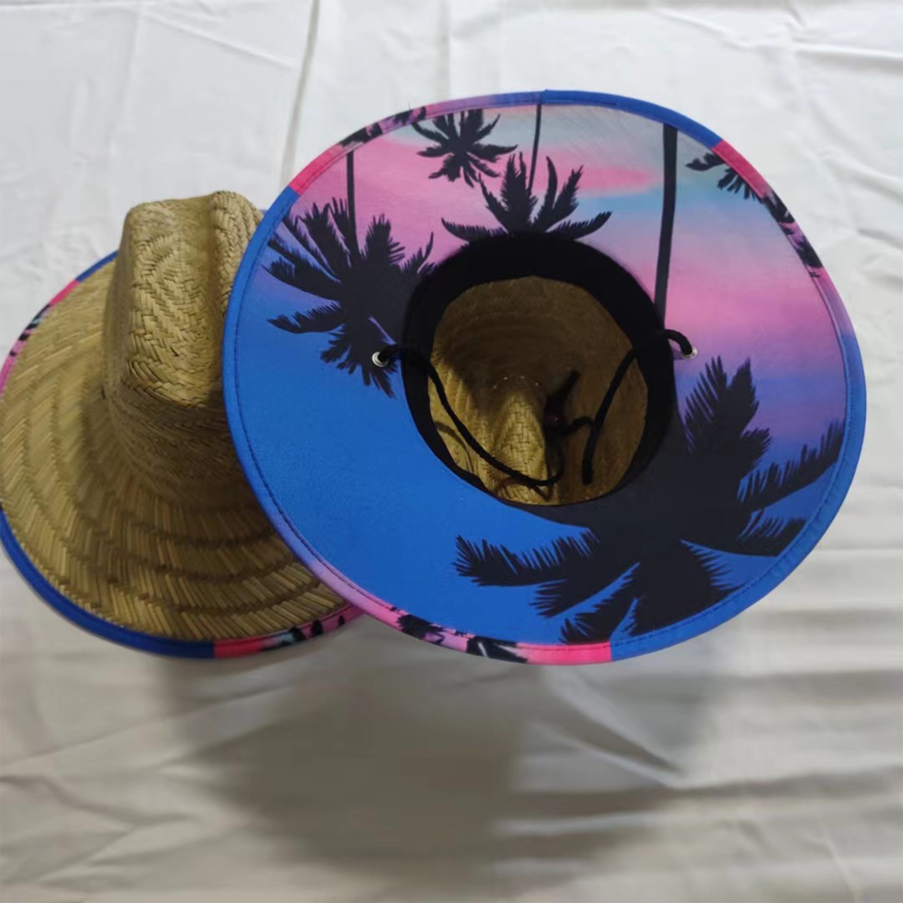 Customizable Bottom Cloth Printing Summer Straw Hat 4