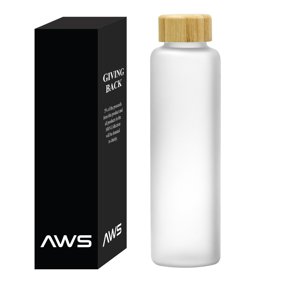Aws 20 Oz. Belle Glass Bottle With Bamboo Lid 2