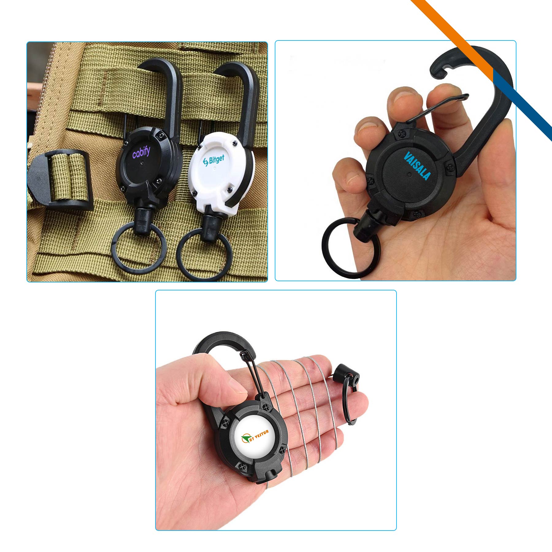 Snapvor Retractable Carabiner Keychain 8