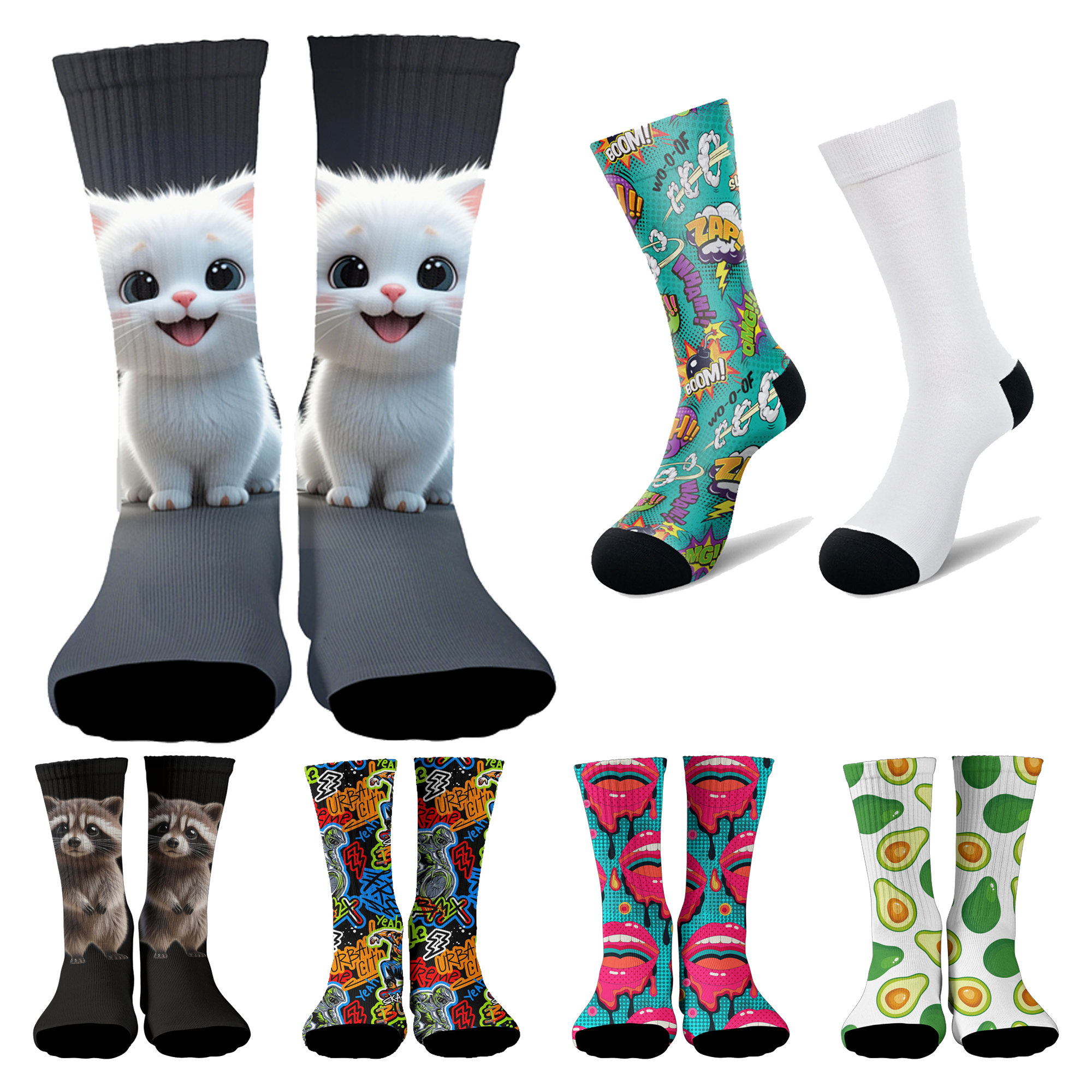 MOQ 20prs 200 Needle Sublimation Socks 3