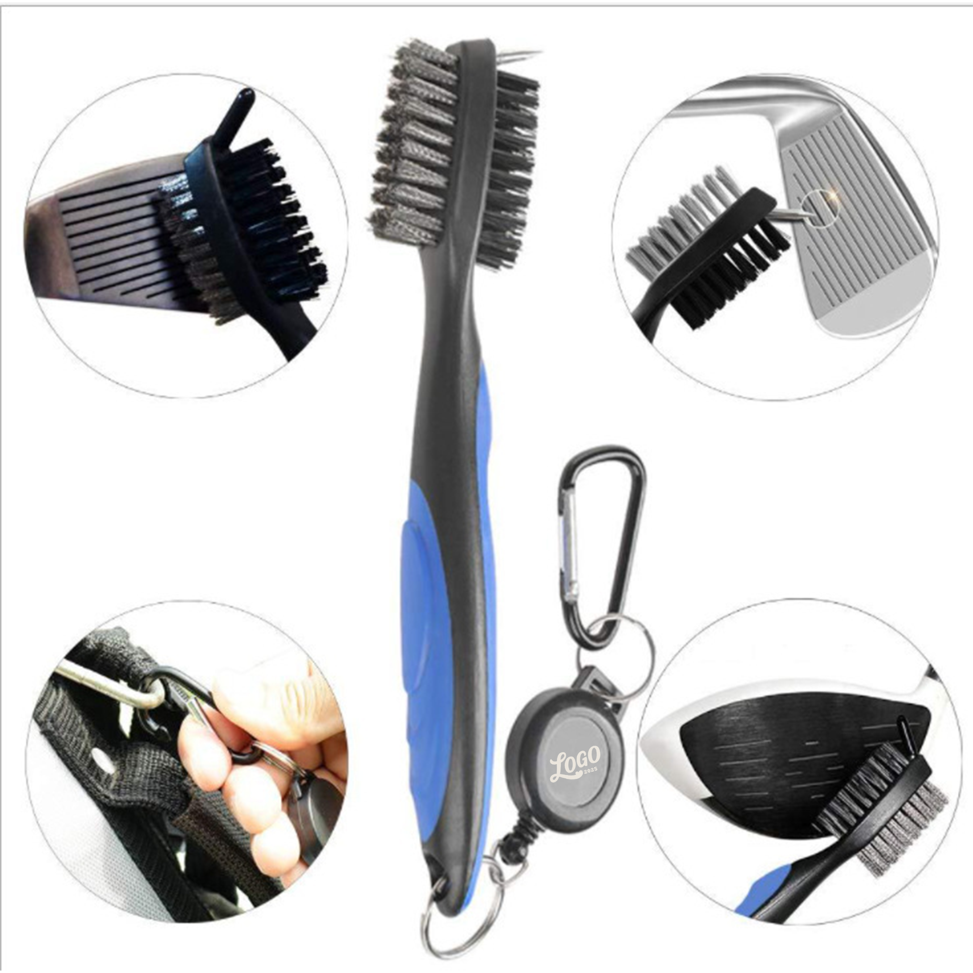 Golf Brush With Retractable Cord Carabiner 2