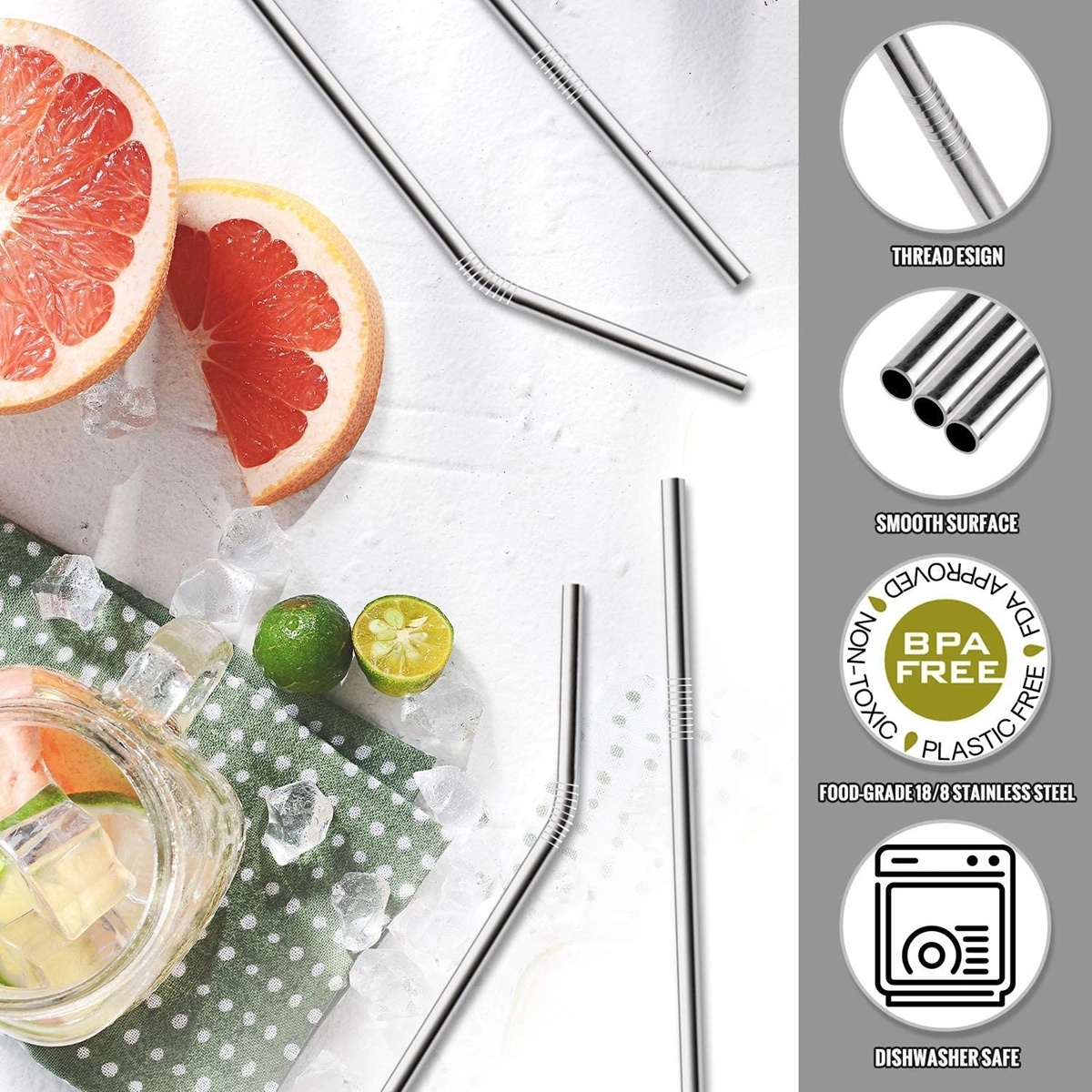 Stainless Steel Straw Set 3