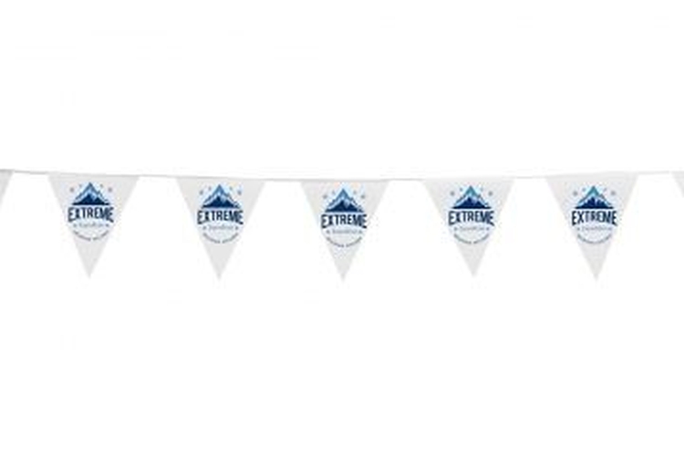 100ft - 9"x12" Triangle Pennant String - Single Side Imprint 1