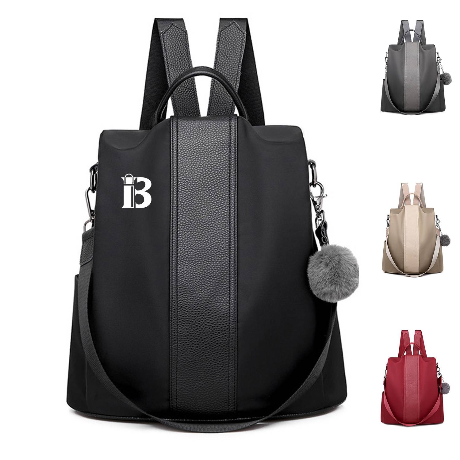 Nylon trend travel backpack with pendant 2