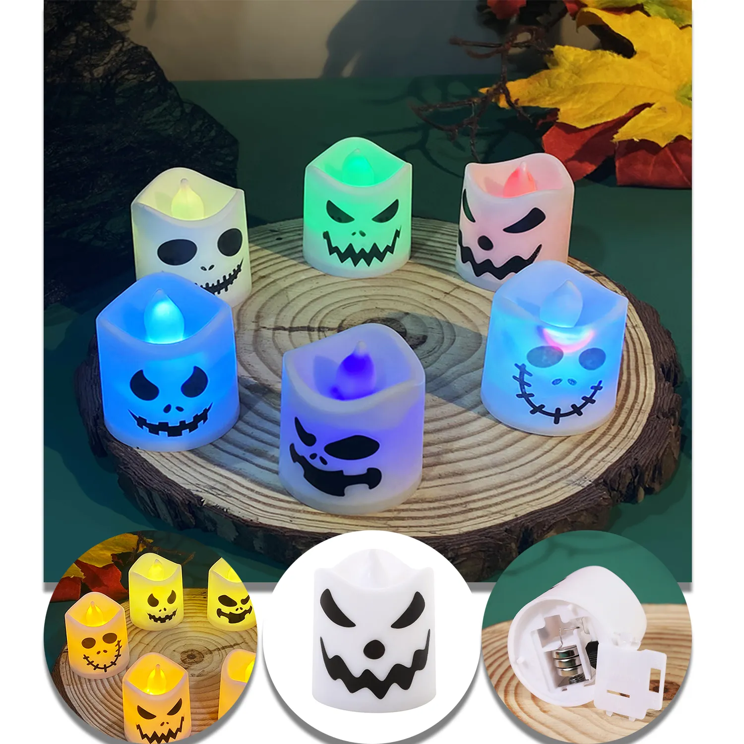 Halloween Ghost  Flameless Flickering LED Candles 1