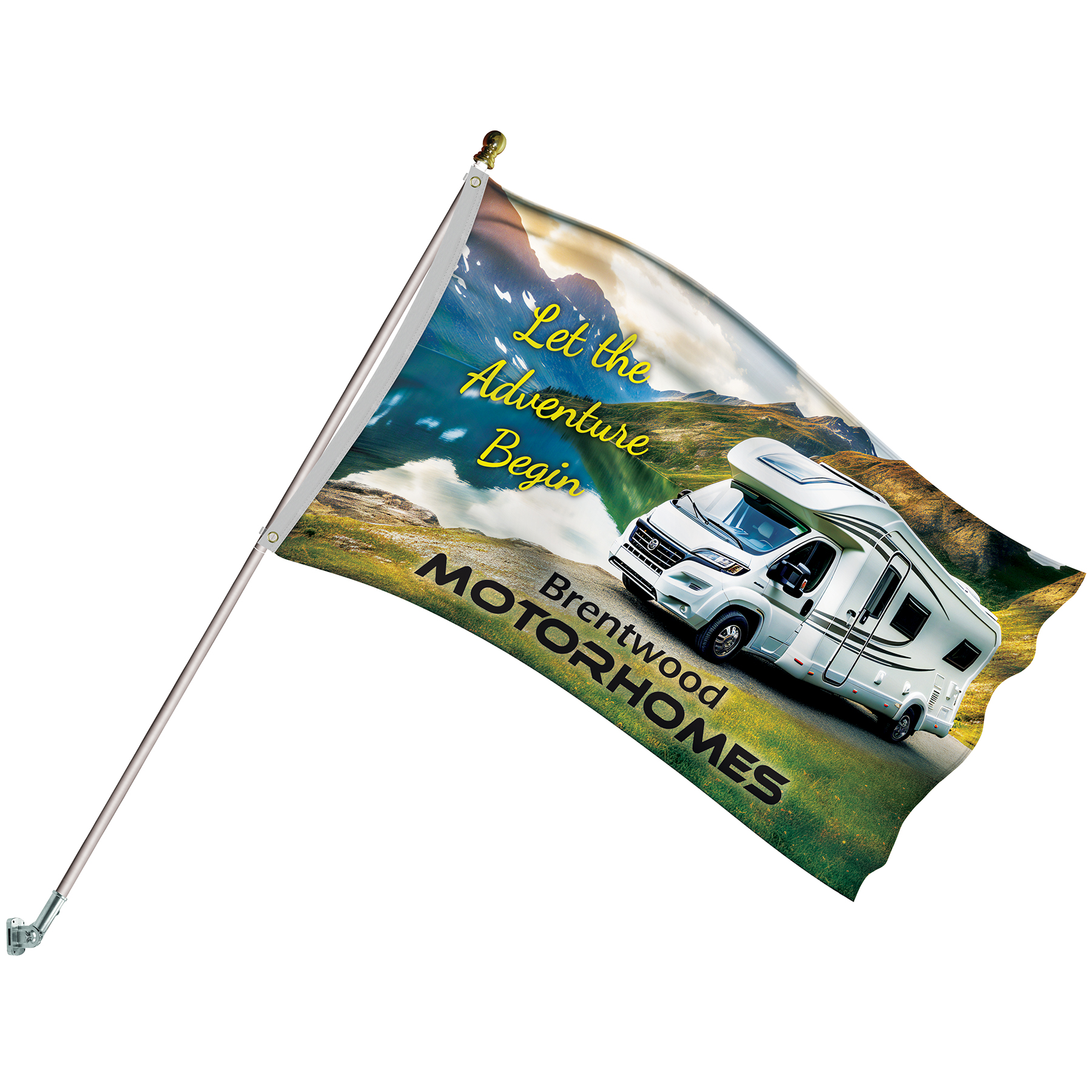Deluxe Kit with 3' x 5' Flag and Silver Bracket 12