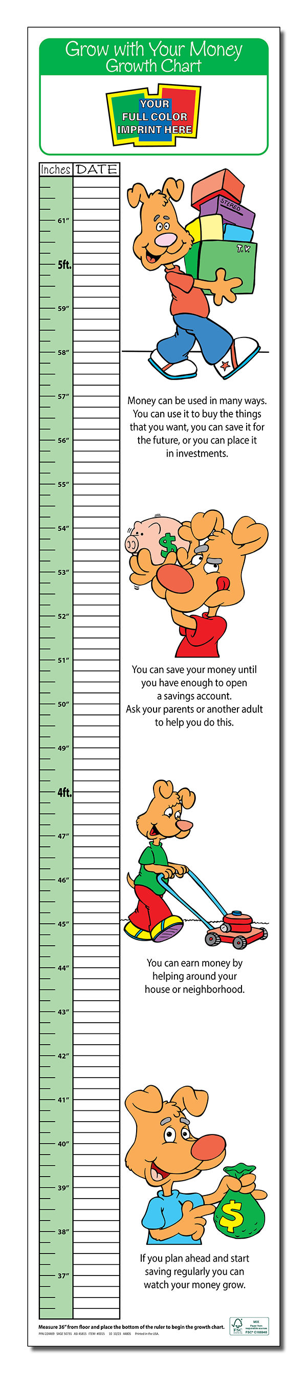 GROWTH CHART - Grow with your Money Children's Growth Chart 4