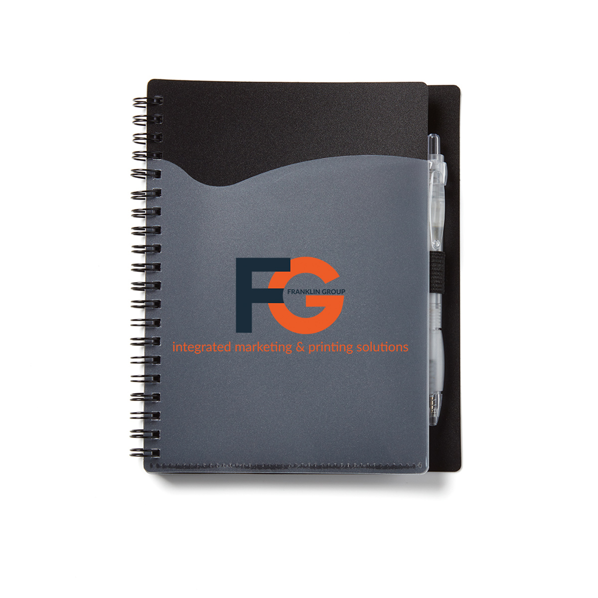 5 3/4"x7 1/8" Wave Spiral Notebook with Front Pocket 3