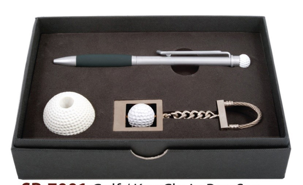 3D Golf Metal Pen Chain Set w / Stand 1