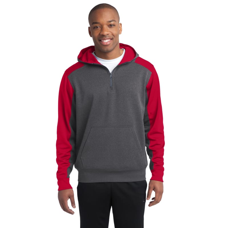 Sport-Tek Tech Fleece Colorblock 1/4-Zip Hooded Sweatshirt. 8