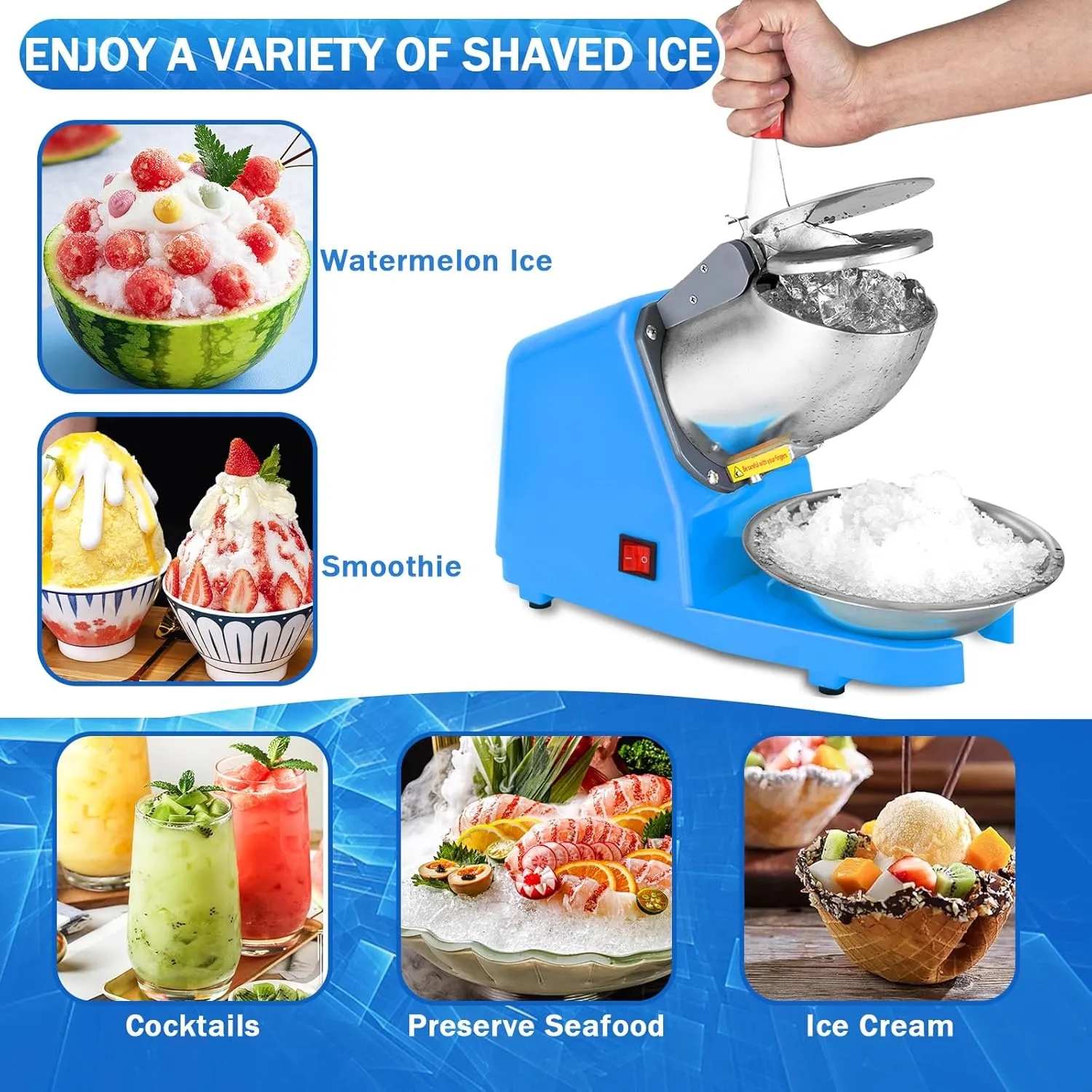 Electric Shaved Ice Machine with Pick 7
