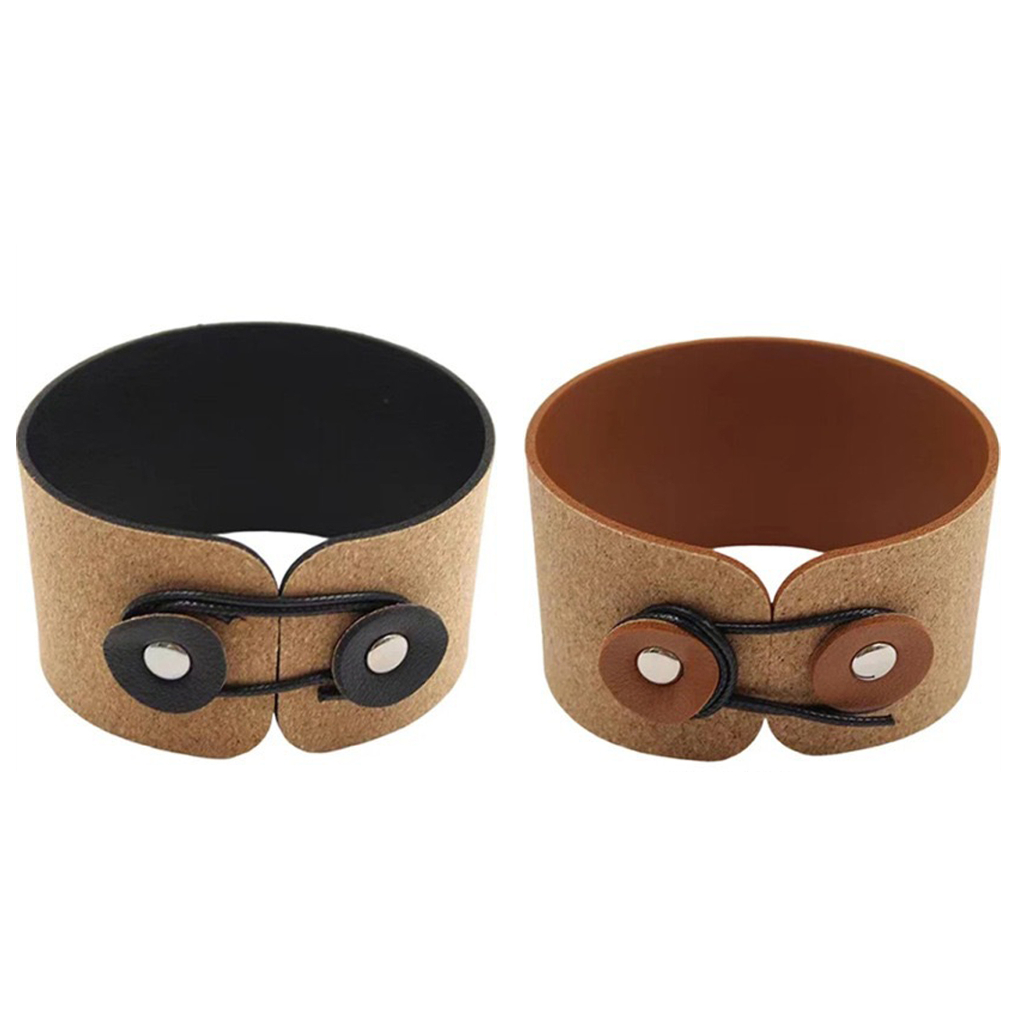 Foldable Natural Color Cork Leather Cup Sleeve 6
