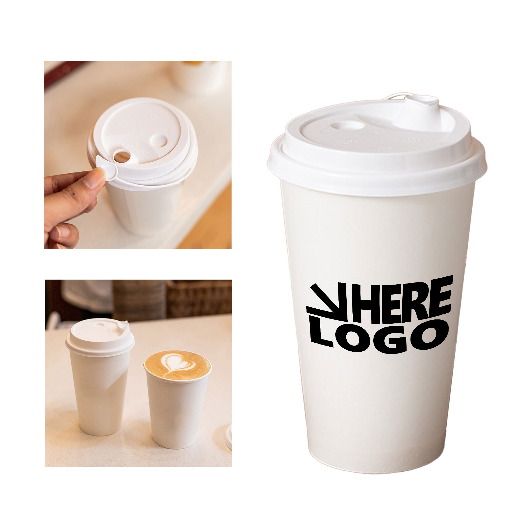 MOQ 100 Paper Drinks Cup 16oz With Lids 2