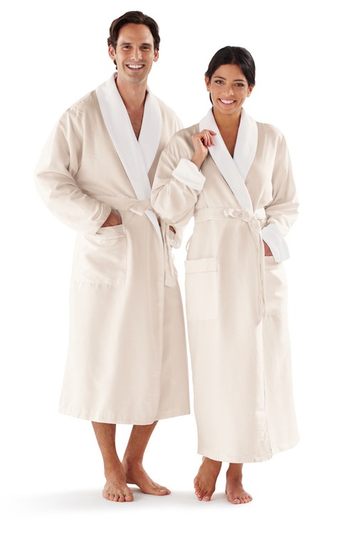 Microfiber Shawl Collar Bathrobe w/ french terry lining 24