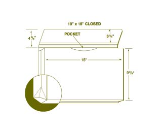 Legal Size Portfolio with Unsealed Expansion Gusset - 10" x 15" 11