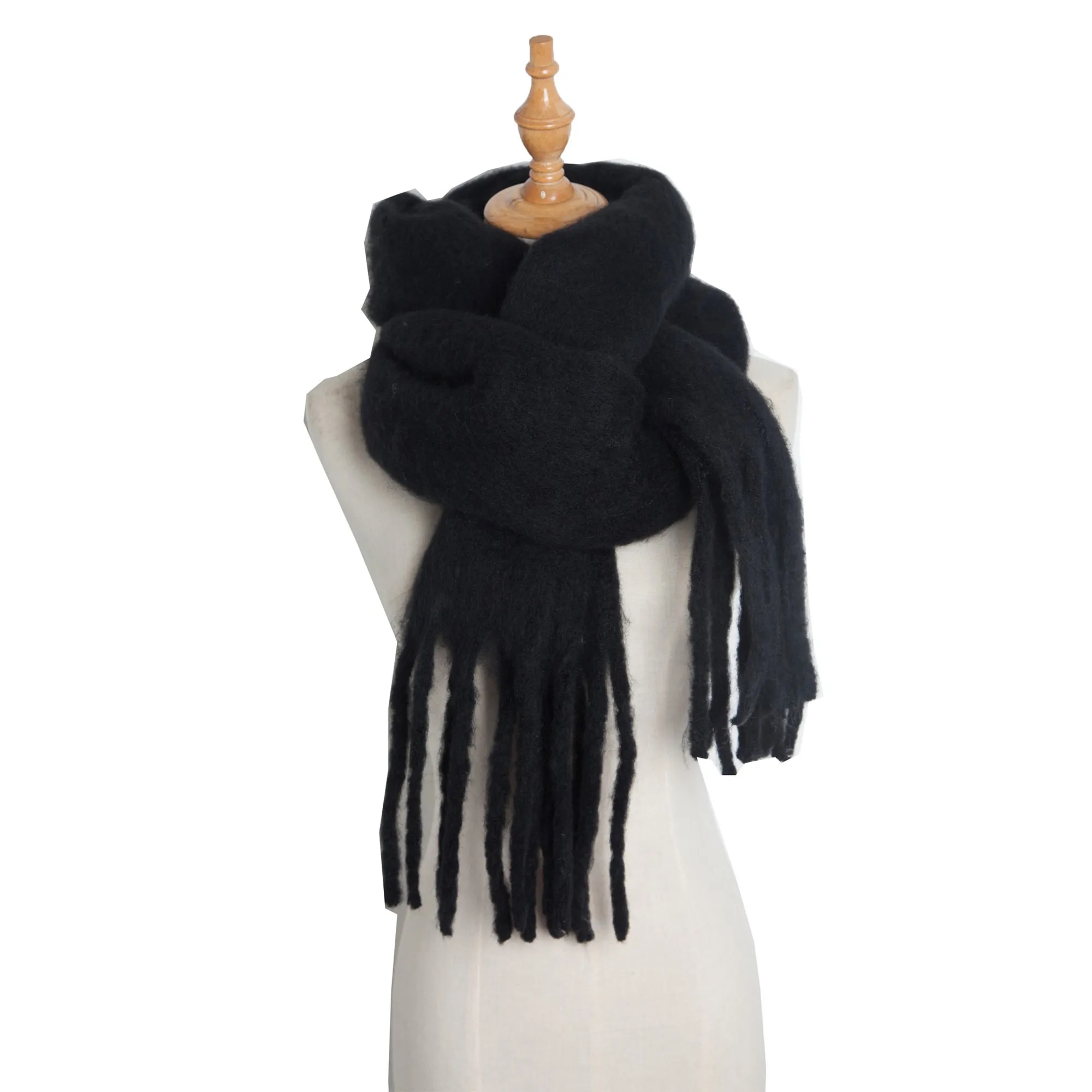 Polyester Long Fringe Thick Scarf Shawl 3