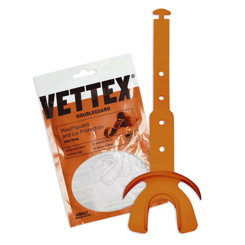 Vettex Football Doubleguard Mouthguard Breathable Doubleguard with Lip Protection and Strap - Adult 3