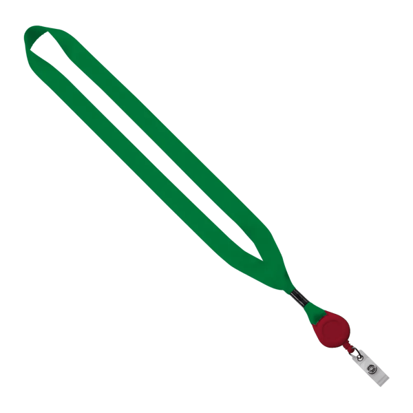 3/4" Polyester Lanyard with Metal Crimp & Retractable Badge Reel 318