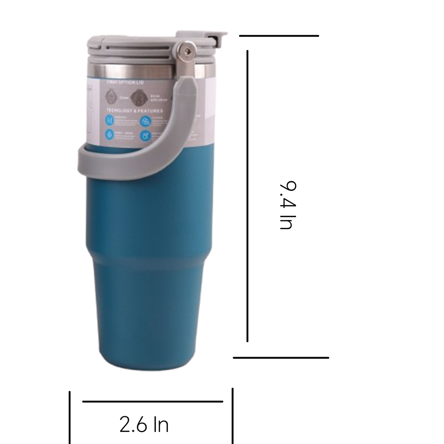 30oz Stainless Steel Vacuum Insulated Tumbler w/ Handle 11