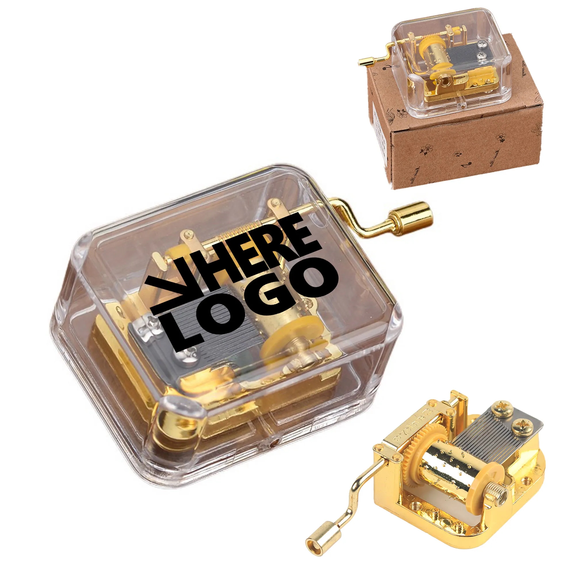 MOQ 10 Acrylic Music Box Hand-cranked 1