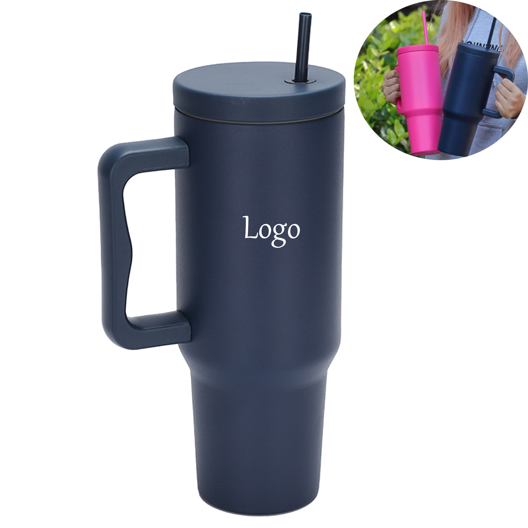 Large Capacity Travel Cup with Straw 8