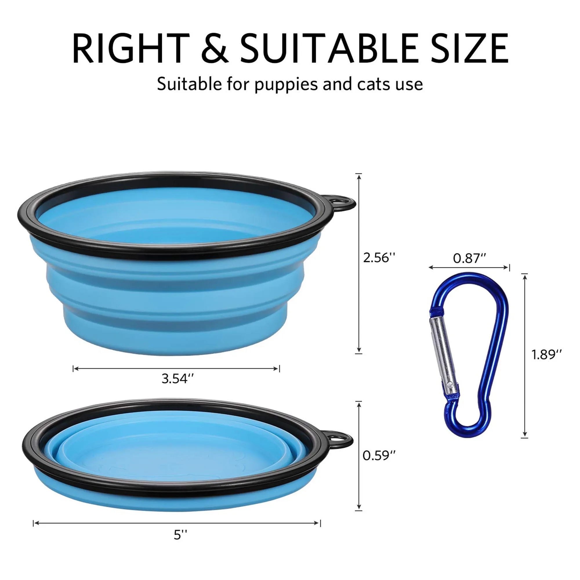 Collapsible Pet Bowl with Carabiner 6