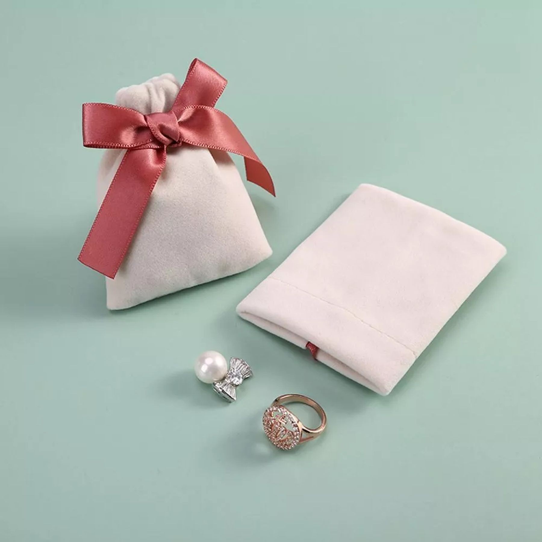 Small Plush Jewelry Bags With Drawstring 10