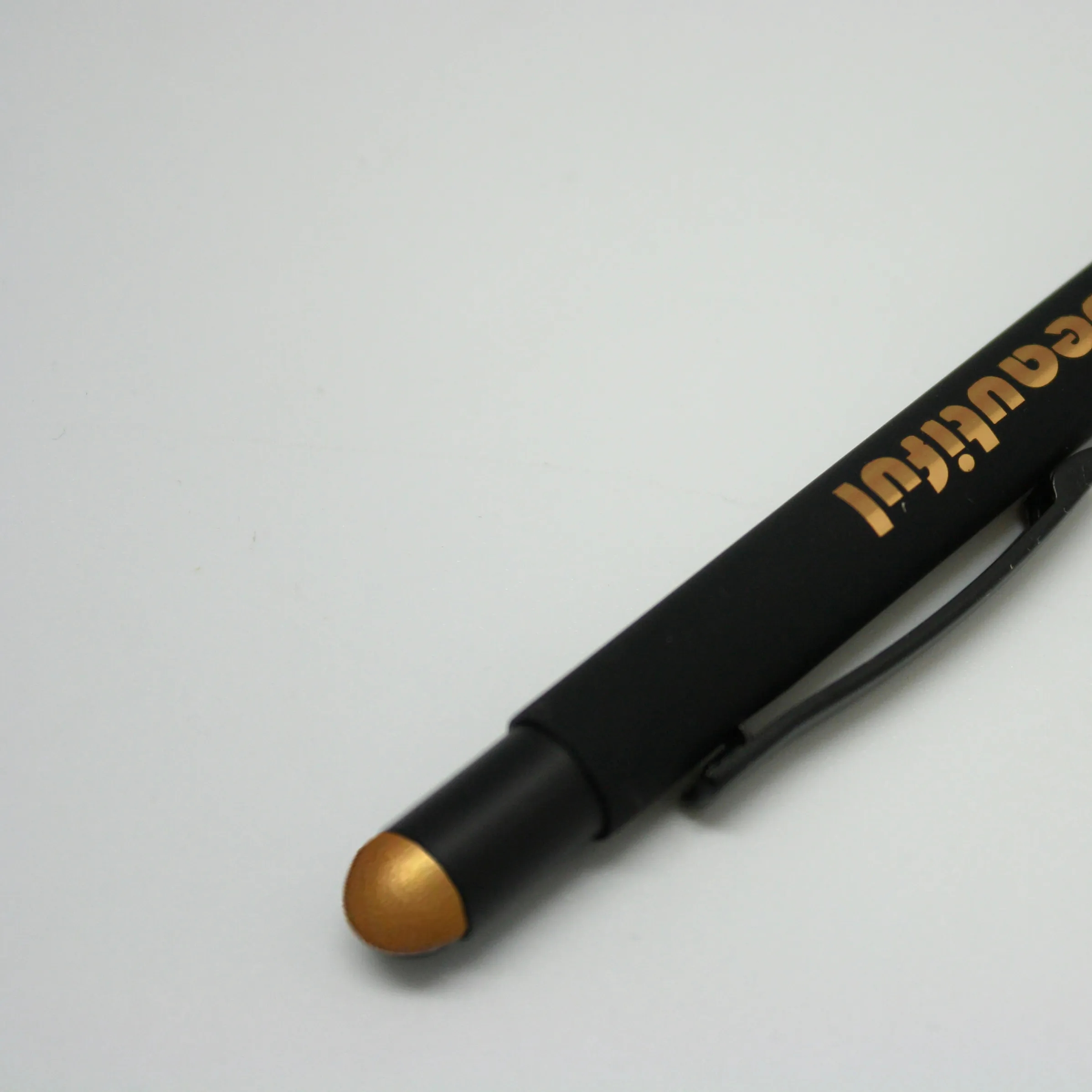 Color Chrome Engraved Soft Rubber Click Ballpoint Stylus Pen 10