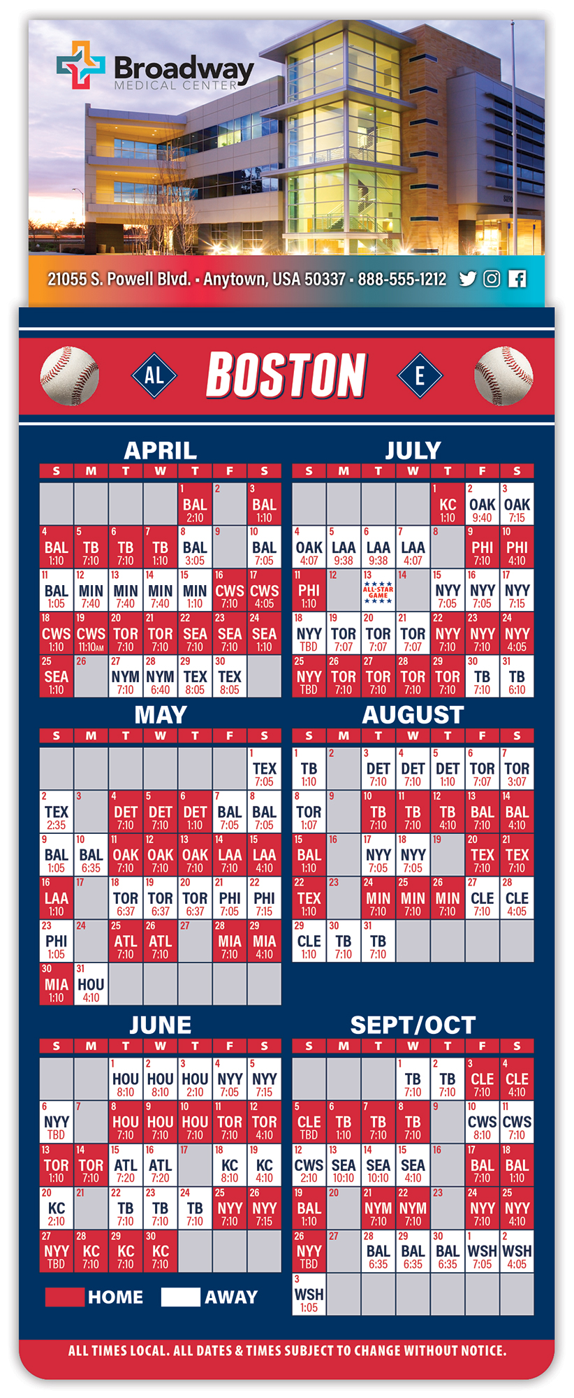 Magna-Card Business Card Magnet - Baseball Schedules (3.5 x 9) 1