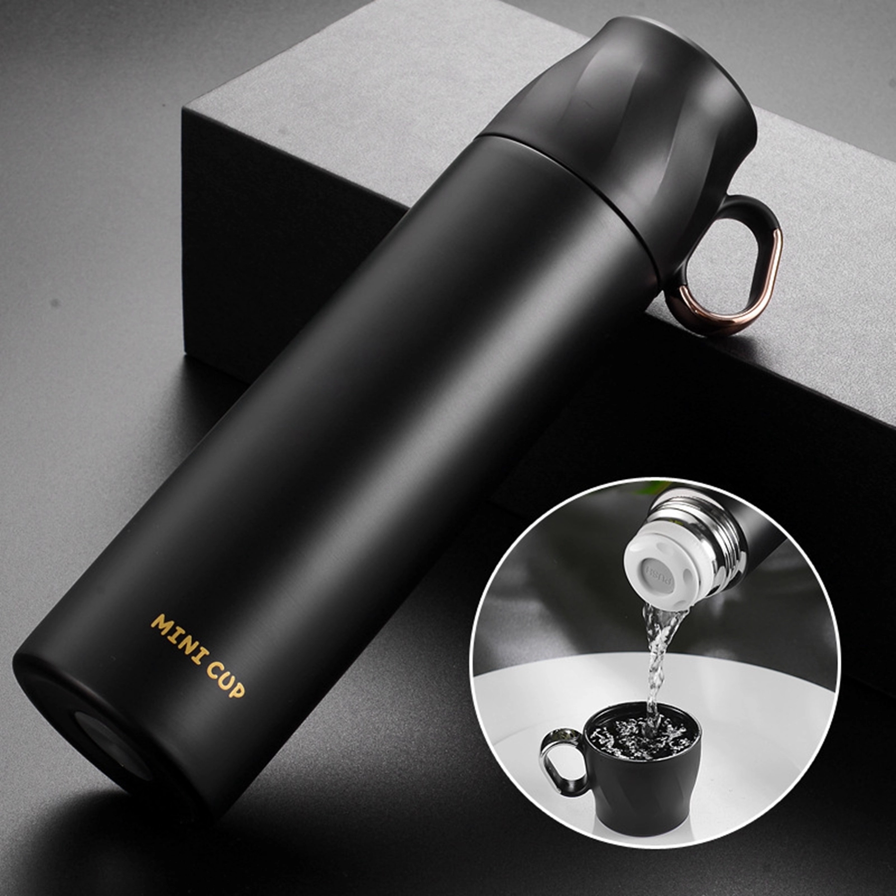 17 Oz. Double Wall Stainless Steel Water Bottle with Cup, custom water bottle with logo imprint 9