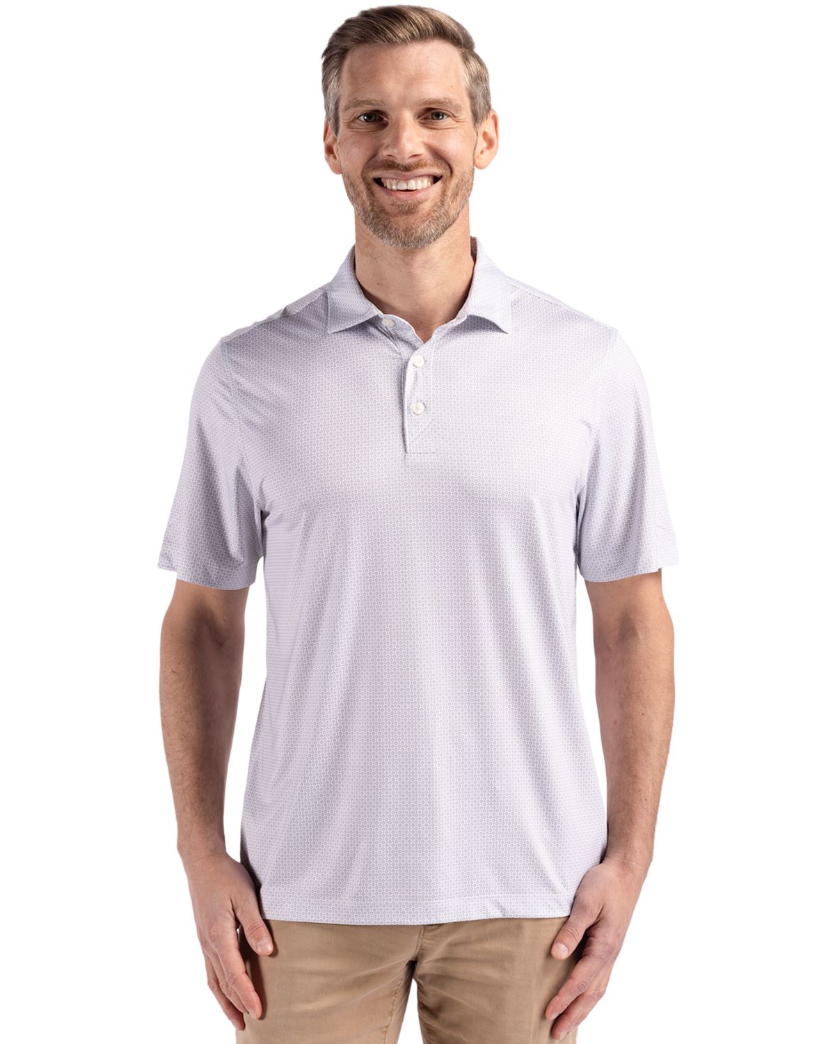 Cutter & Buck Pike Recycled Diamond Dot Print Mens Polo 27