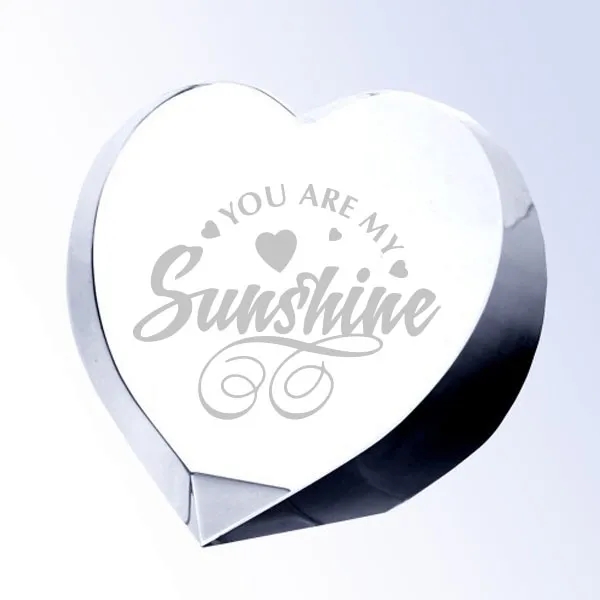 Personalized Crystal Always In My Heart Paperweight 1